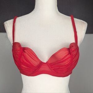 Chantal Thomass red and nude bra and panty/garter set